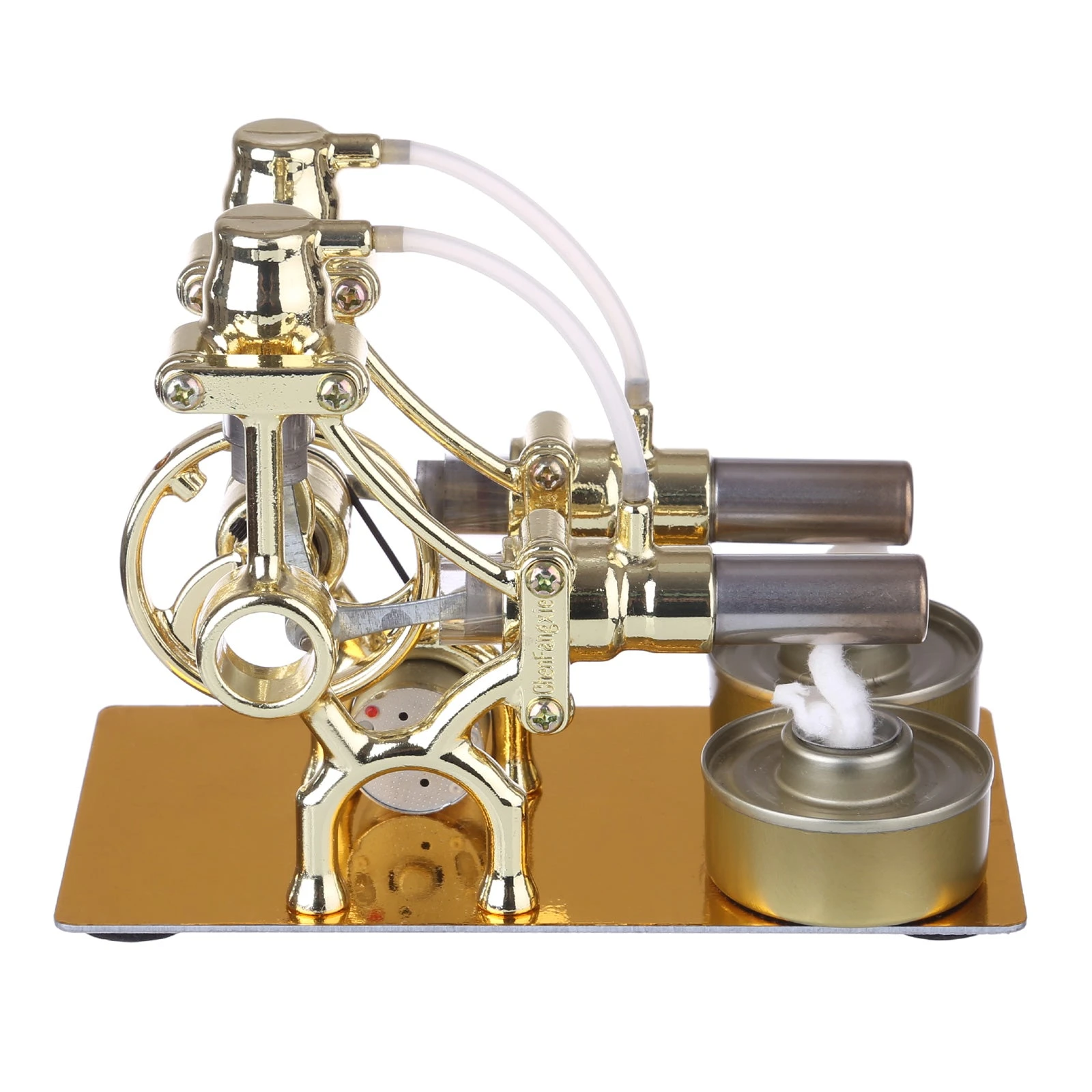 L-Type 2 Cylinder Stirling Engine Generator Model With LED Diode And Bulb Science Experiment Teaching Model Toy Collection - Image 4