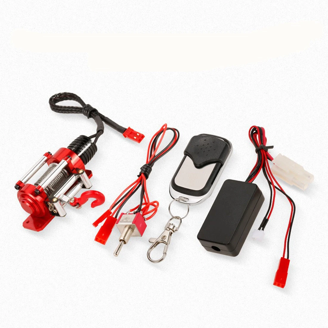 Metal Electric Winch Steel Rope Hook With Wireless Remote Controller For HSP 1/10 Traxxas Redcat HPI TAMIYA CC01 RC Crawler - Image 2