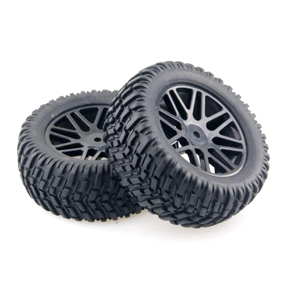 4Pcs Tyres With 12mm Adapter For HSP 1/10 94155 94170 94118 RC Short-Course Truck Rally Car - Random Color