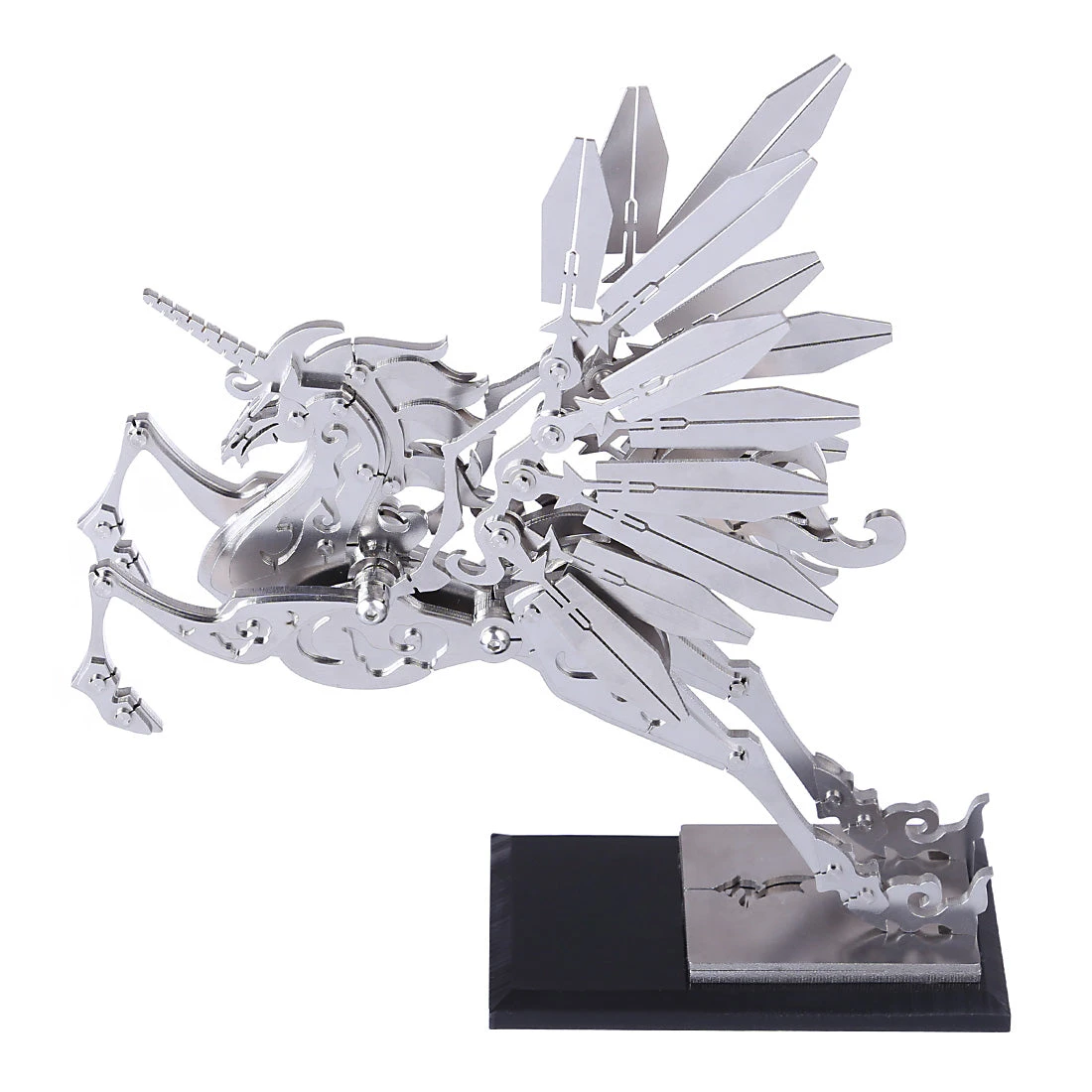 3D Metal Model Kit Mechanical Unicorn DIY Games Assembly Puzzle Jigsaw Creative Gift - 152Pcs