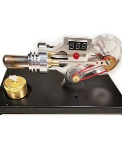 ENJOMOR γ-Type Stirling Engine Model With Voltage Digital Display Meter And Glow Lamp Bead - STEM Toy