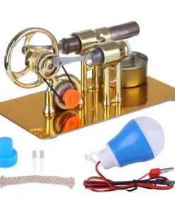 Gamma Stirling Engine γ-Type Single Cylinder Engine Generator Model With LED Diode And Bulb Science Experiment Teaching Model Collection