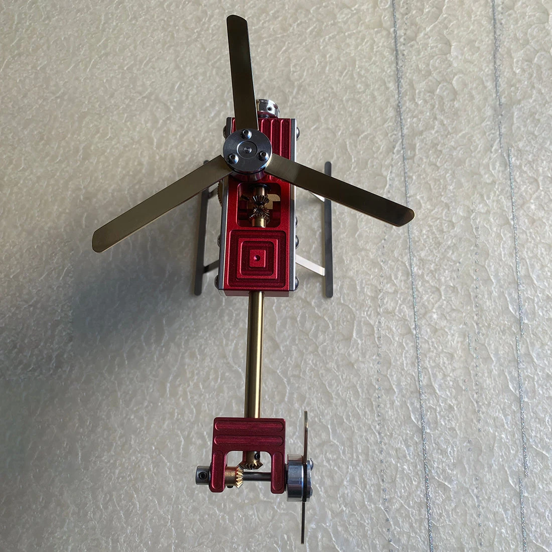 ENJOMOR Metal Stirling Helicopter Engine Model Kits γ-shape Hot-air Stirling Engine STEM Science Education Toy - Image 10