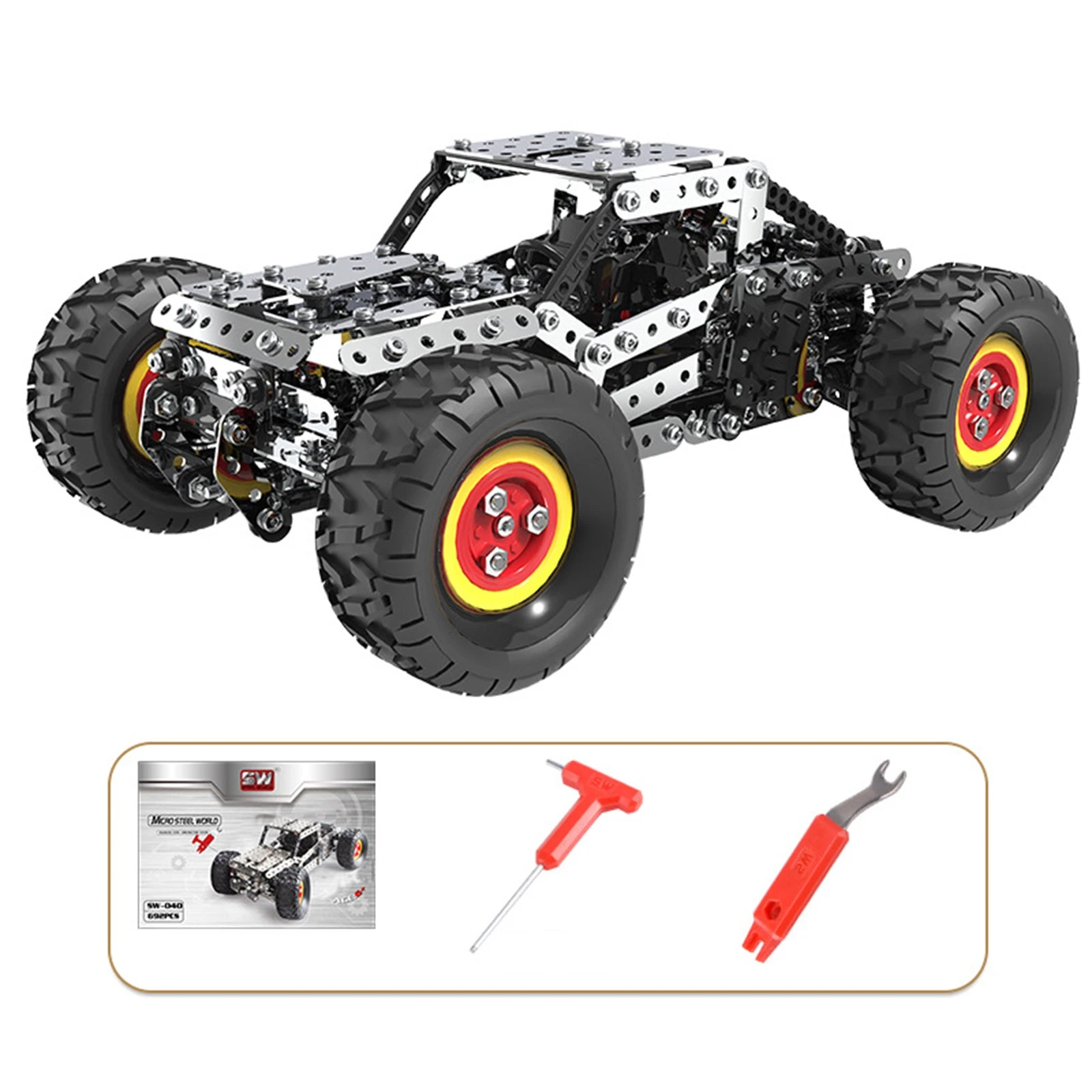 3D Metal Puzzle DIY Stainless Steel Assembly Car Toy High Speed Off-road Vehicle SW-047 Puzzle Model Kit For Adults Kids -694PCS - Image 5