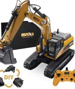 HUINA 1580 3-in-1 1:14 2.4G RC Excavator Crusher Timber Grab Truck Engineering Vehicle Construction Truck With Smoke Effect & LED Light