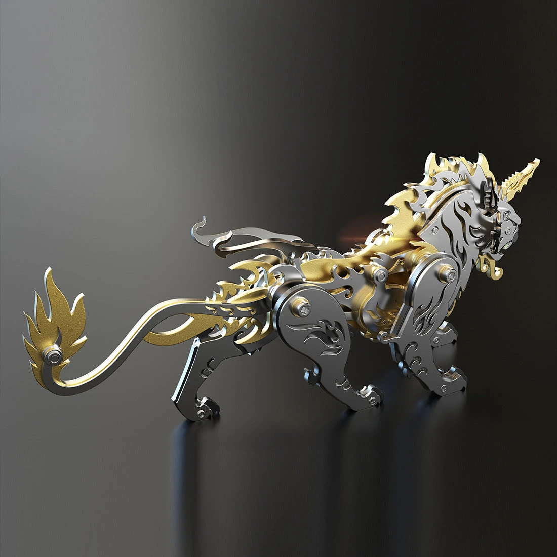 3D Puzzle DIY Model Kit Jigsaw Metal Tiger Model Ancient Chinese Beasts Mechanical Assembly Crafts-Black Golden - Image 13