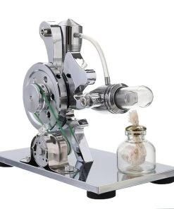 Single Cylinder Hot Air Stirling Engine Generator Engine Model With LED Squirrel Shaped Educational Model