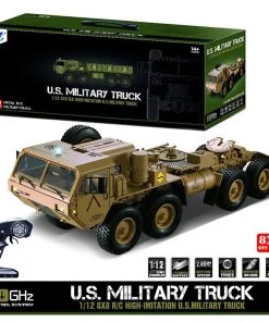 HG P802 1:12 2.4G RC Militray Truck 8x8 Remote Control Truck Model Heavy-duty Wheeled All Terrin Truck Kit
