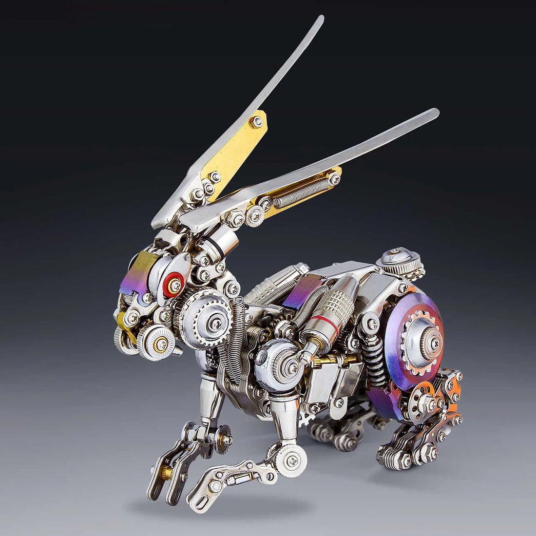 3D Puzzle DIY Model Kit Jigsaw Metal Punk Mechanical Rabbit Model Mechanical Assembly Crafts-500PCS - Image 2