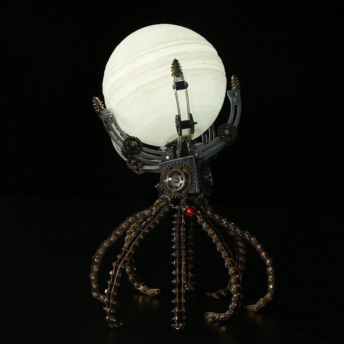 3D Metal Steampunk Galaxy Craft Puzzle Mechanical Octopus With 16 Colors Tap And Remote Control Lamp Model DIY Assembly For Home Decor Creative Gift-1060PCS - Image 12
