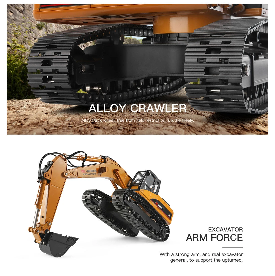 Wltoys 16800 1/16 RC Excavator Remote Control Engineering Vehicle With Lighting Sound - Image 5