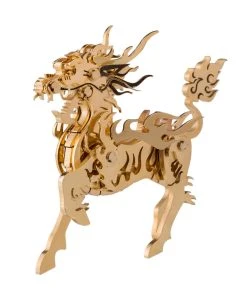 100Pcs+ DIY Metal Assembly Toy Oriental Mythological Creatures Golden Kylin Chinese Unicorn