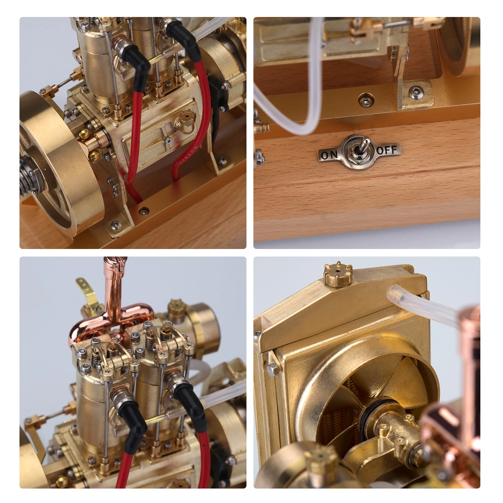 H74 5CC 2-cylinder 4 Stroke Water Cooled Gasoline Engine ICE Model Internal Combustion Engine - Image 7