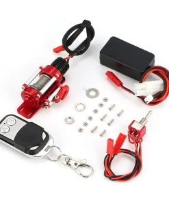 Metal Electric Winch Steel Rope Hook With Wireless Remote Controller For HSP 1/10 Traxxas Redcat HPI TAMIYA CC01 RC Crawler