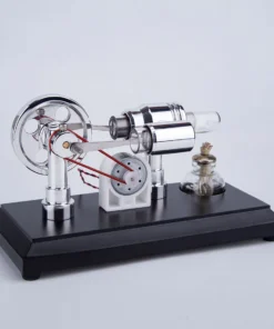 ENJOMOR Metal Gamma Hot-air Stirling Engine Model With Lamp Beads Educational Toys Ideal Engine Model Gift For Your Kids-Enginediy