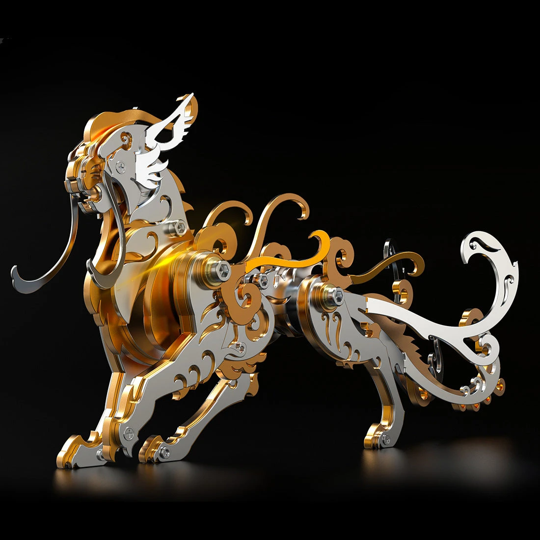3D Puzzle DIY Model Kit Jigsaw Metal Tiger Model Ancient Chinese Beasts Mechanical Assembly Crafts - Image 7