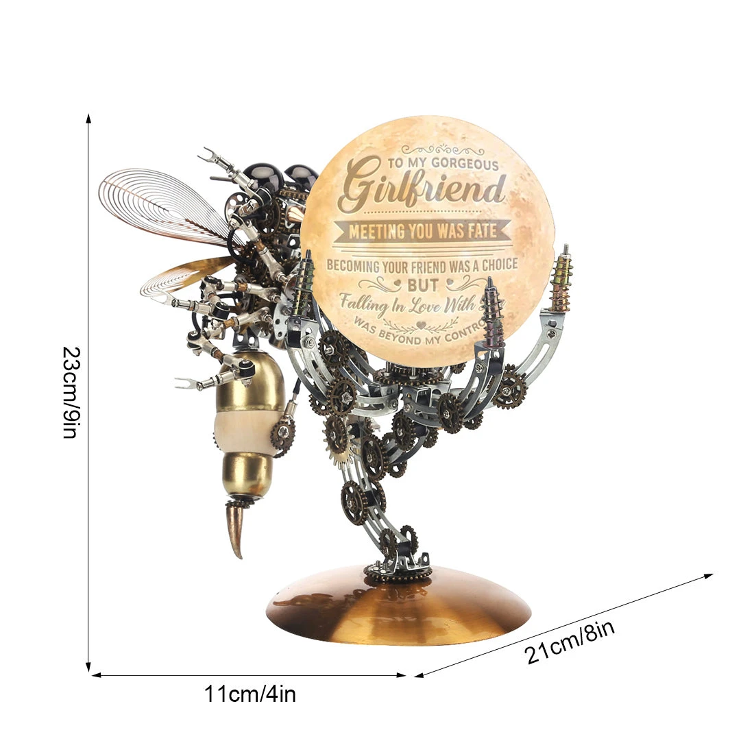 3D Metal Steampunk Galaxy Craft Puzzle Mechanical Wasp With 16 Colors Tap And Remote Control Lamp Model DIY Assembly For Home Decor Creative Gift-627PCS - Image 12