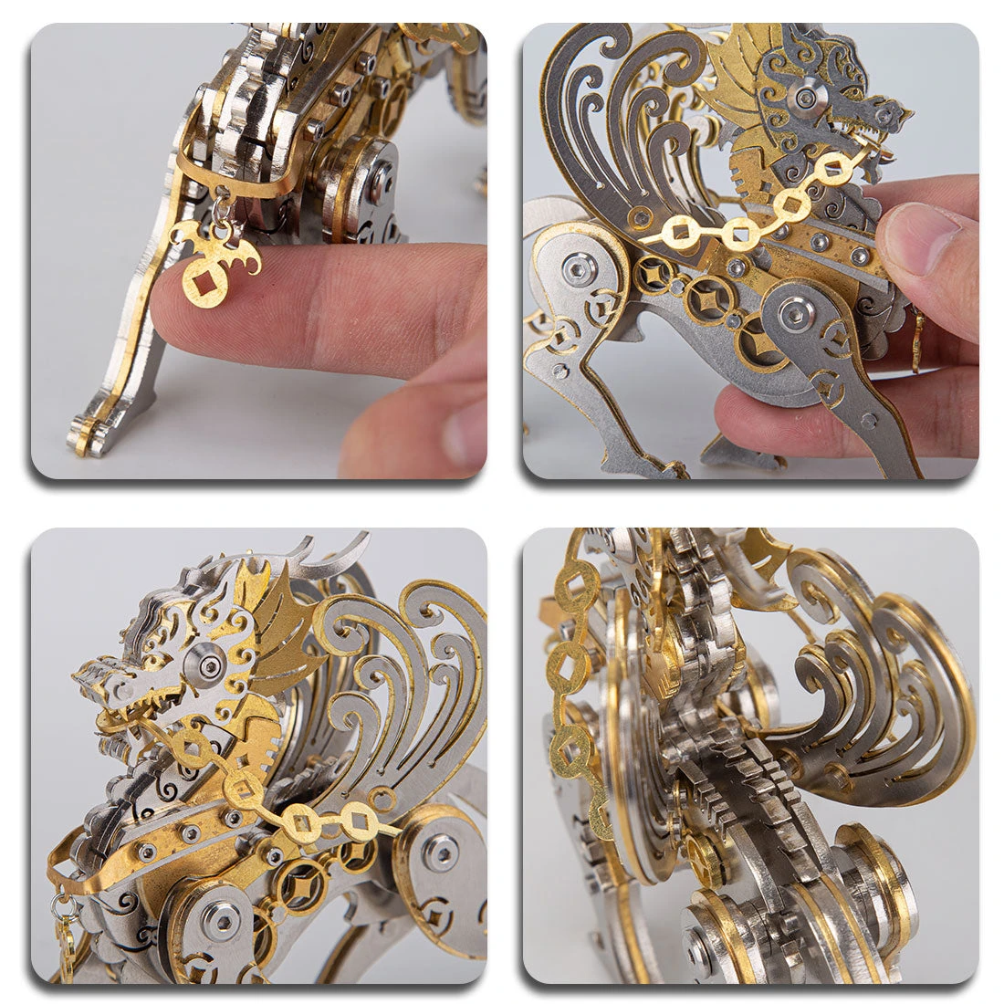 3D Metal Puzzle Mechanical Pixiu Model DIY Assembly - Image 3