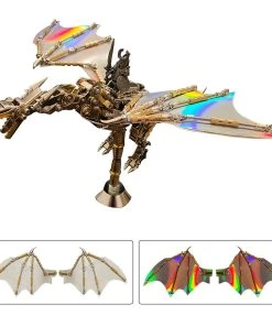 3D Metal Mechanical Steampunk Fly Dragon Crafts DIY Assembly Model Kit Art Device-600PCS+
