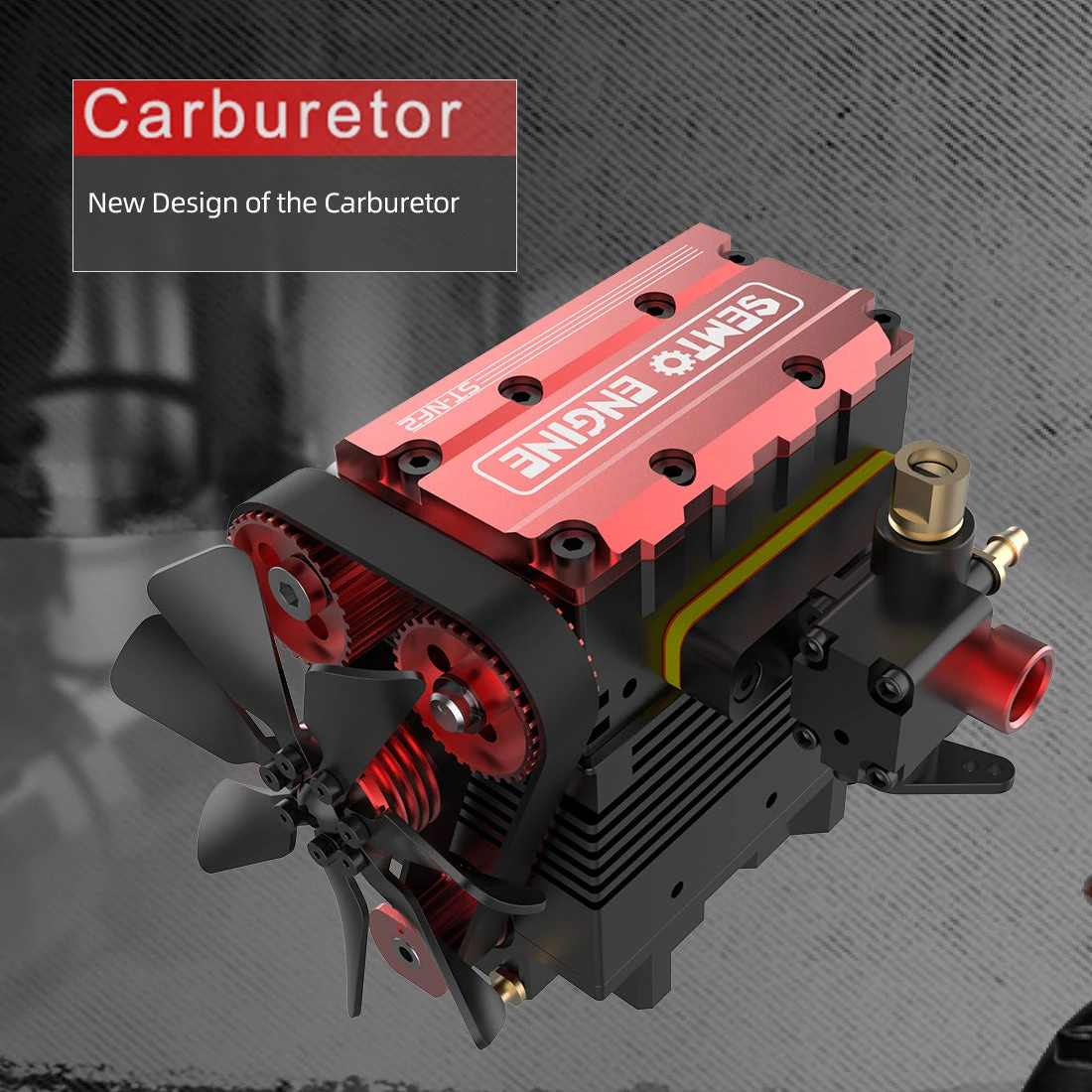 SEMTO ST-NF2 Engine 7cc SOHC Inline 2 Cylinders 4 Stroke Air Cooled Nitro Engine Model Kit - Build Your Own Engine That Works - Image 8