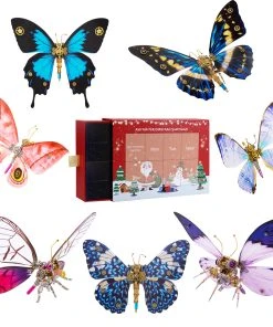 3D Metal Steampunk Craft Puzzle Mechanical Butterfly Model DIY Assembly Animal Jigsaw Puzzle Kit - Make Your Own Advent Calendar - Creative Gift-650PCS+