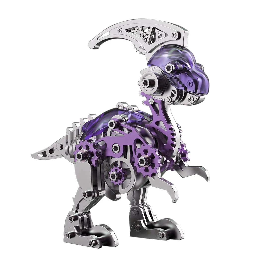 3D Metal Mechanical Dinosaur Model Kit DIY Parasaurolophus Assembly Model - 160PCS - Image 3