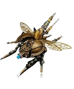 3D Puzzle Model Kit Mechanical Rotatable Beetle With Voice Control Light Metal Games DIY Assembly Jigsaw Crafts Creative Gift
