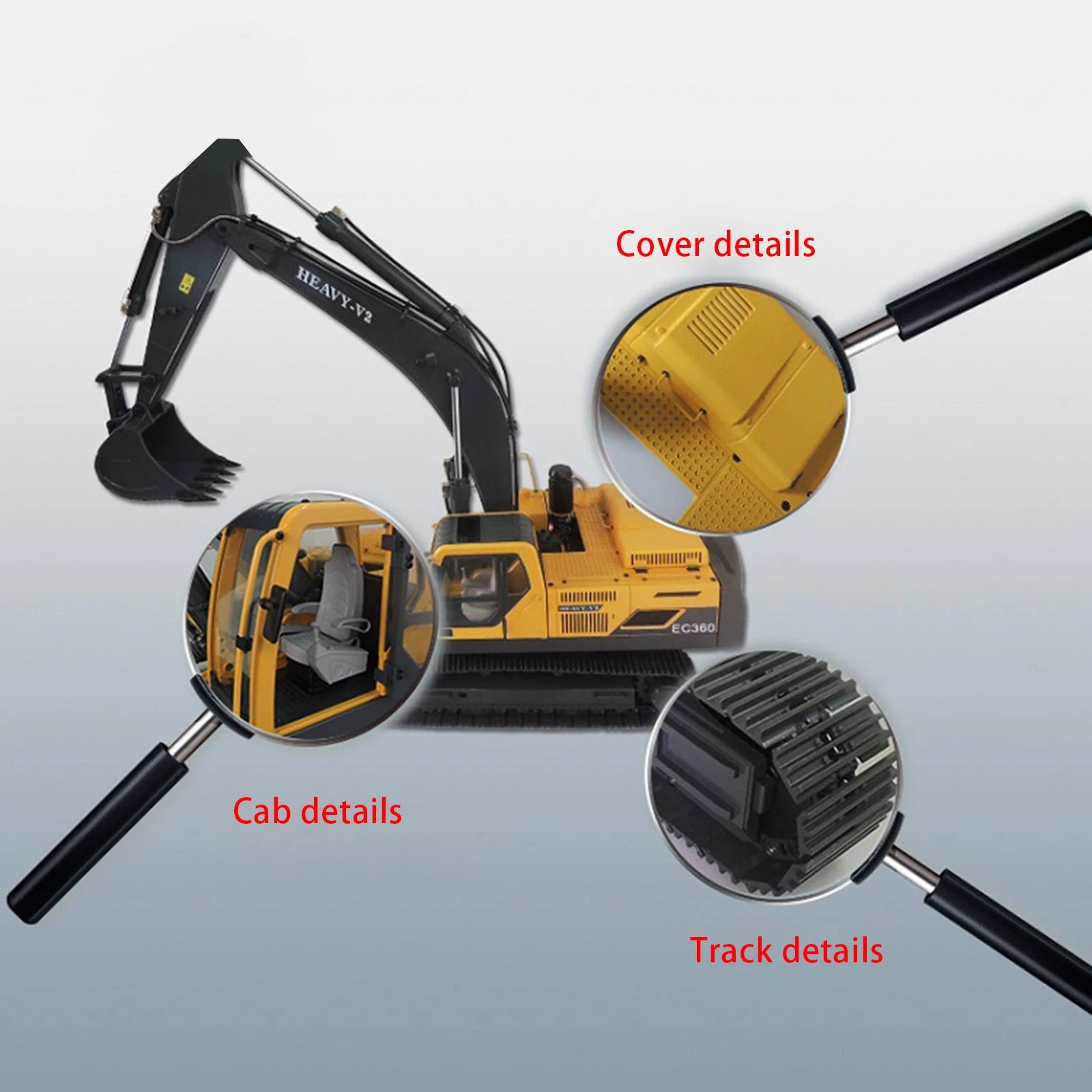 JDMODEL JDM-106 1/14 V2 Electric RC Hydraulic Heavy Excavator Navvy Radio Engineering Control Construction Vehicle Model - Image 9