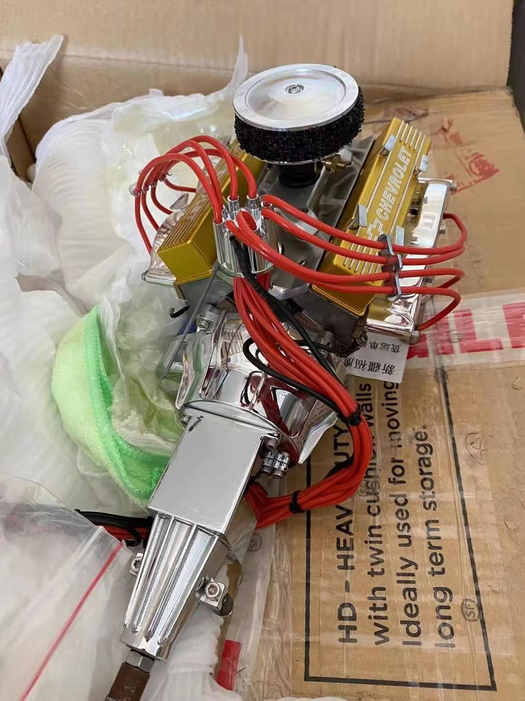 V8 Engine Model That Works - 1/4 Scale Nitro Powered V8 Working Engine Single Carburetor 8-cylinder Nitro Engine - Image 8