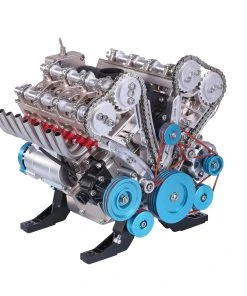 Teching V8 Engine Model Kit Metal Assembly DIY Kit 500+Pcs Mechanical Car Engine Science Experiment Physics Toy