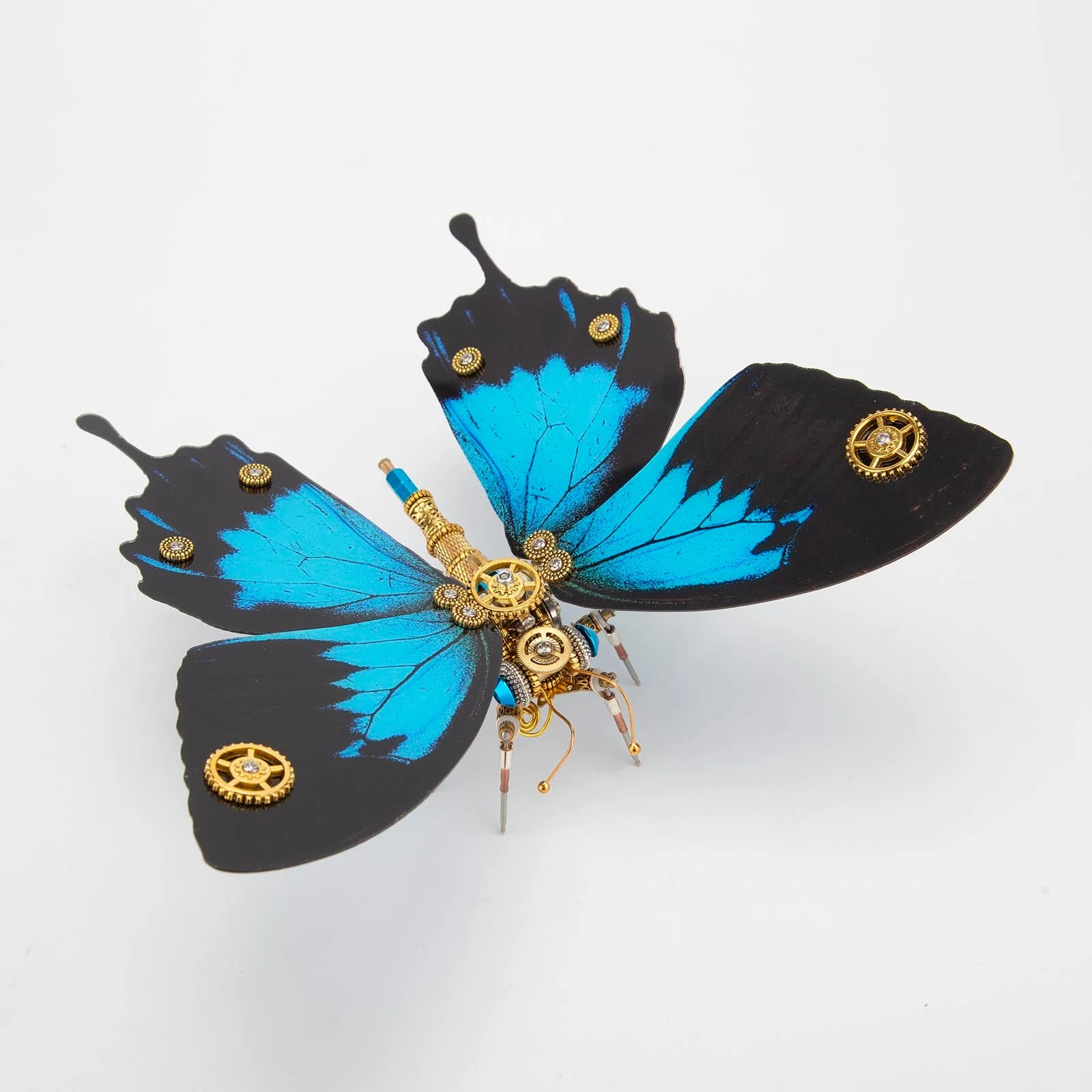 3D Metal Butterfly Model Kit, 3 In 1 Steampunk Butterfly (200PCS+/Blue) - Morpho Helena, Papilio Ulysses & Dichorragia Nesimachus - Image 5