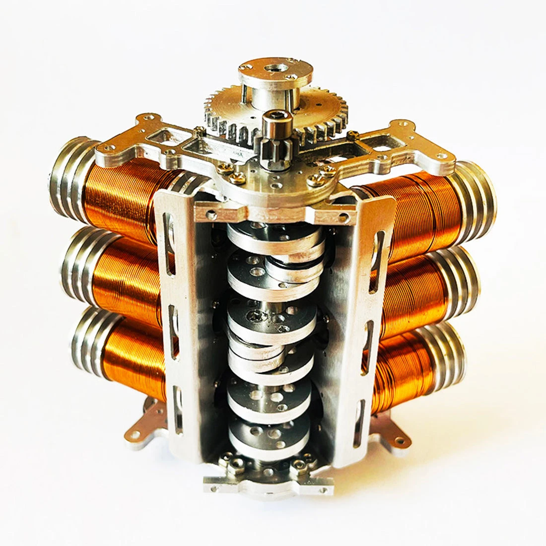 Metal V6 Double-piston Brushless Electromagnetic Engine Model Technology Toys For 1/10RC RC Cars Ships - Image 9