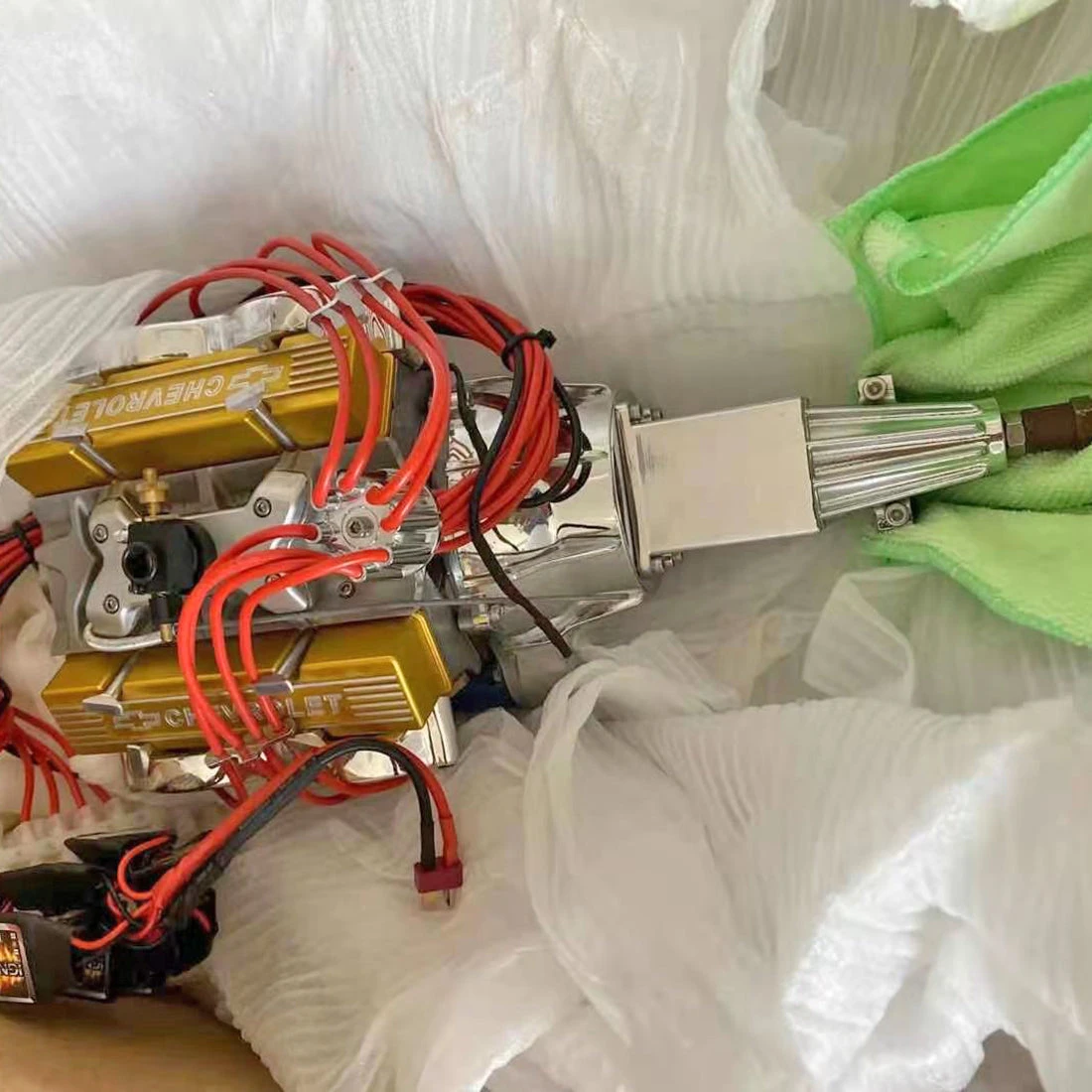 V8 Engine Model That Works - 1/4 Scale Nitro Powered V8 Working Engine Single Carburetor 8-cylinder Nitro Engine - Image 11