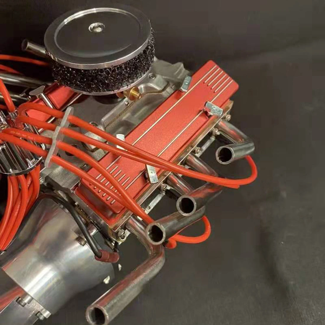 V8 Engine Model That Works - 1/4 Scale Nitro Powered V8 Working Engine Single Carburetor 8-cylinder Nitro Engine - Image 13