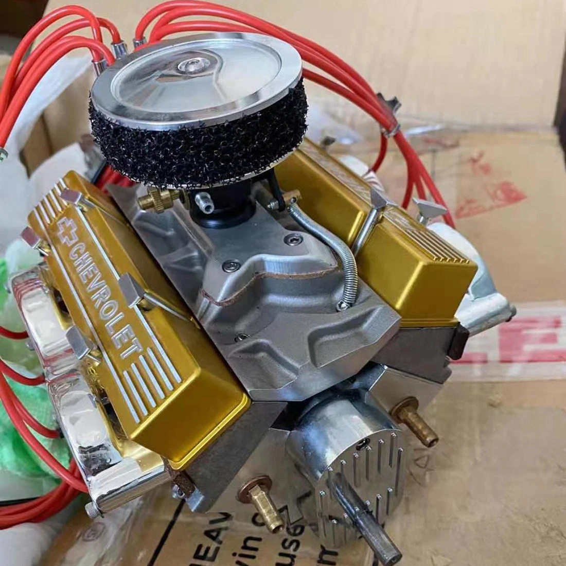 V8 Engine Model That Works - 1/4 Scale Nitro Powered V8 Working Engine Single Carburetor 8-cylinder Nitro Engine - Image 7