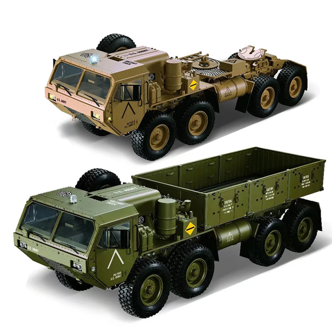 HG P802 1:12 2.4G RC Militray Truck 8x8 Remote Control Truck Model Heavy-duty Wheeled All Terrin Truck Kit - Sound And Light Version - Image 3