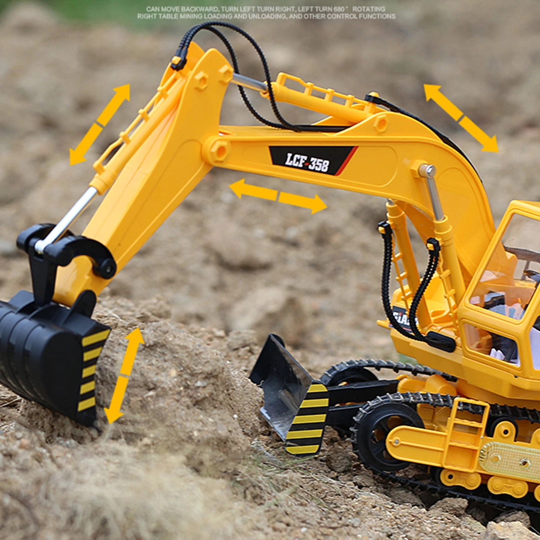LCF 1:16 2.4GHz 16CH RC Excavator Multifunctional Excavator Grab RC Construction Vehicle Model With Smoke Effect Unique Toys Gift For Kids, Teens And Adults - Image 7