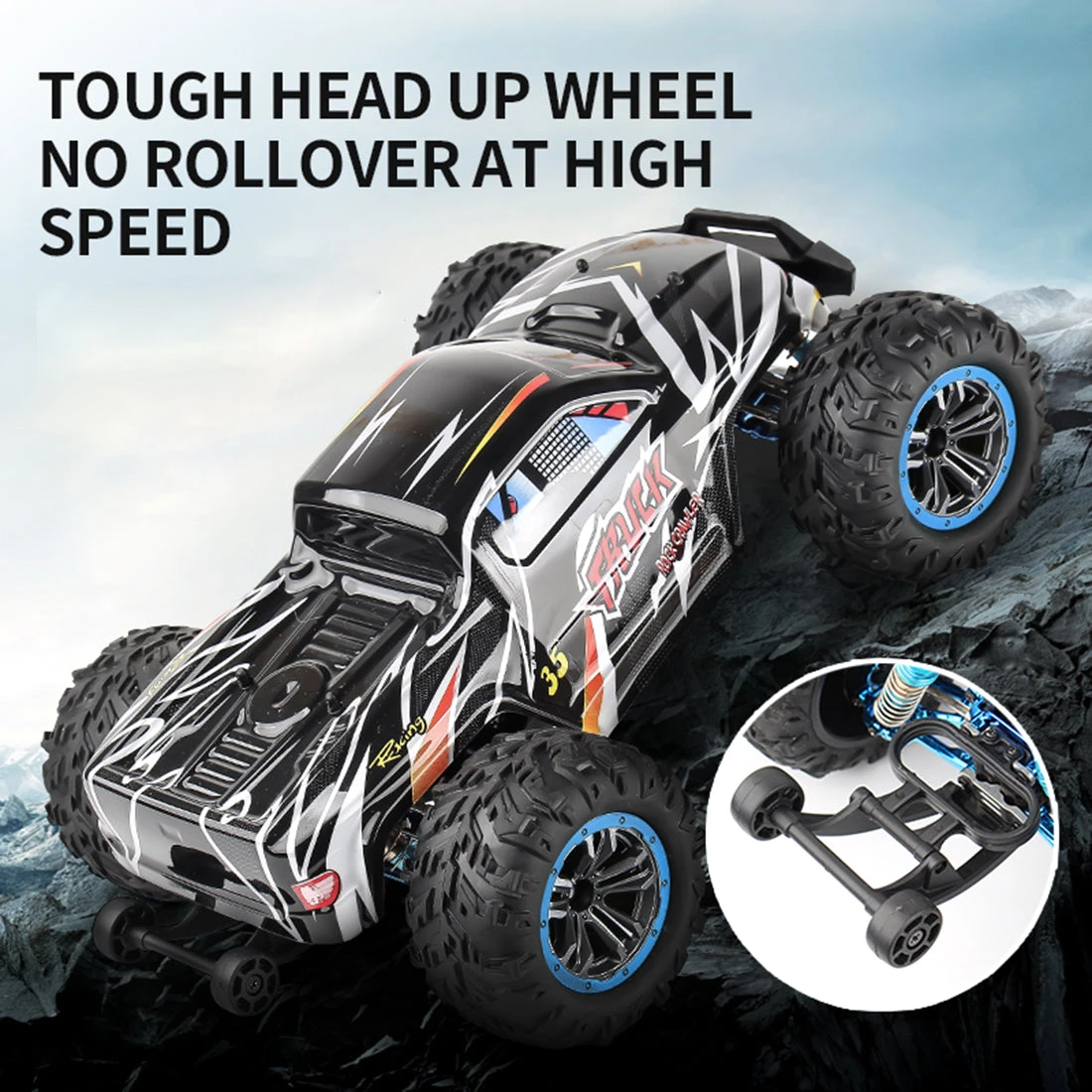 F19A 1/10 4WD 2.4G Metal Brushless High-speed Off-road Vehicle All-terrain Electric Climbing RC Car Monster Truck Model Toy With 3 Batteries - Black - Image 13